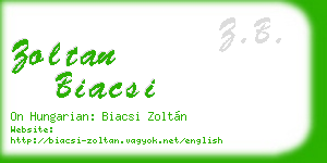 zoltan biacsi business card