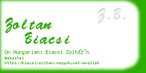 zoltan biacsi business card